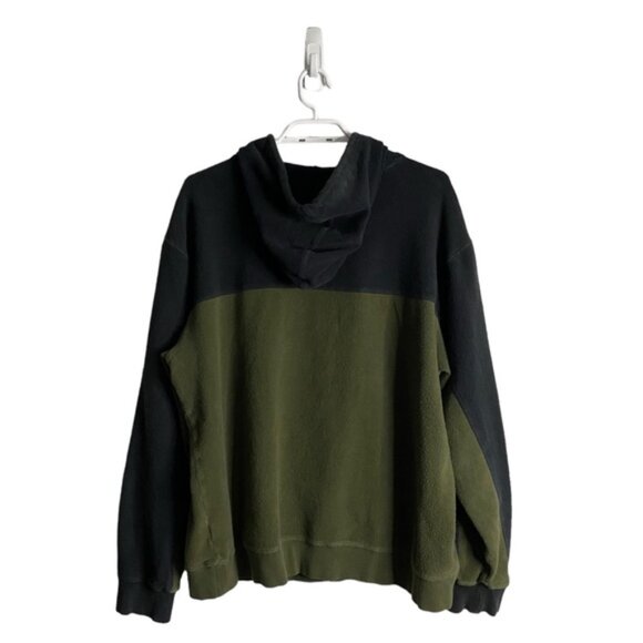 RVCA Men's Green Color Blocking Fleece Sweatshirt Hoodie - Picture 8 of 9